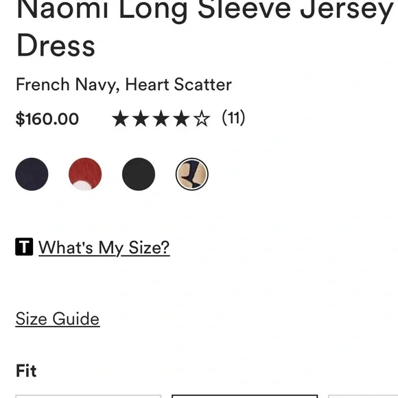 Boden Naomi Long Sleeve Jersey Dress Women’s French Navy Hearts Scattered 10 R - Picture 15 of 15